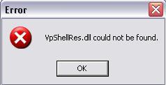 vpshellres.dll could not be found